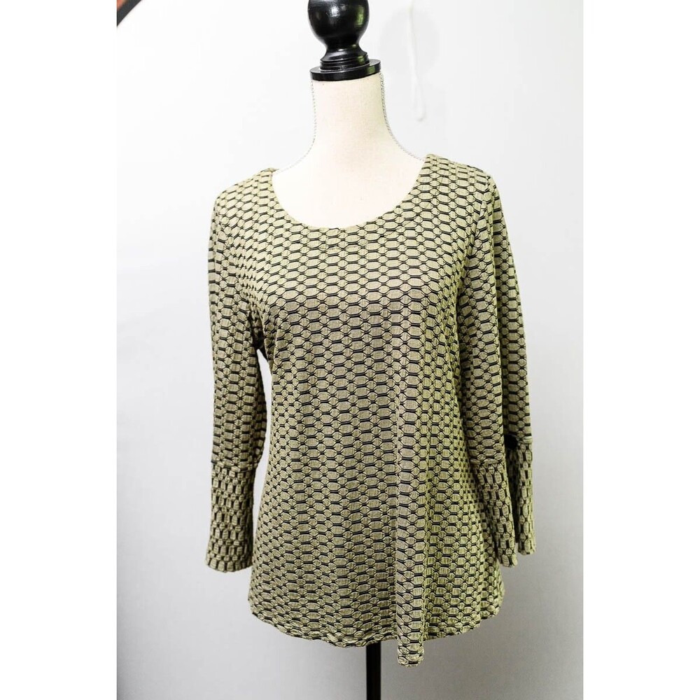 habitat clothes‎ to live in green Tunic Top Geometric pattern M